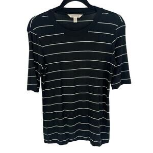 Banana Republic Short Sleeve T-Shirt Black White Striped Short Sleeve Casual XS